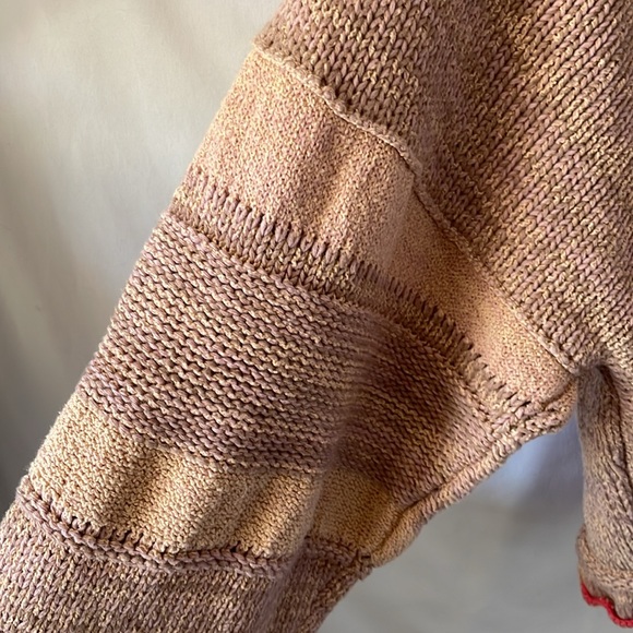 Free people cropped knit sweater mauve and purple size xsmall v neck - Picture 6 of 7